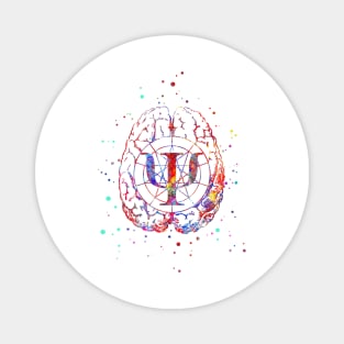 Psychology symbol and brain Magnet